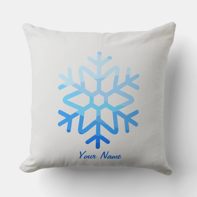 Anpassningsbar Minimal CoolAesthetic Snowflake Lig Kudde (Framsida)