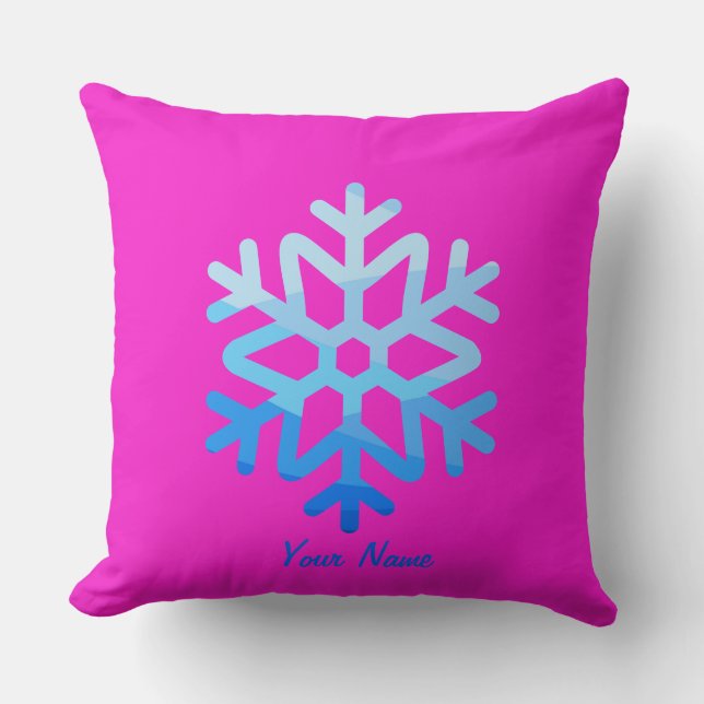 Anpassningsbar Minimal CoolAesthetic Snowflake Lig Kudde (Framsida)