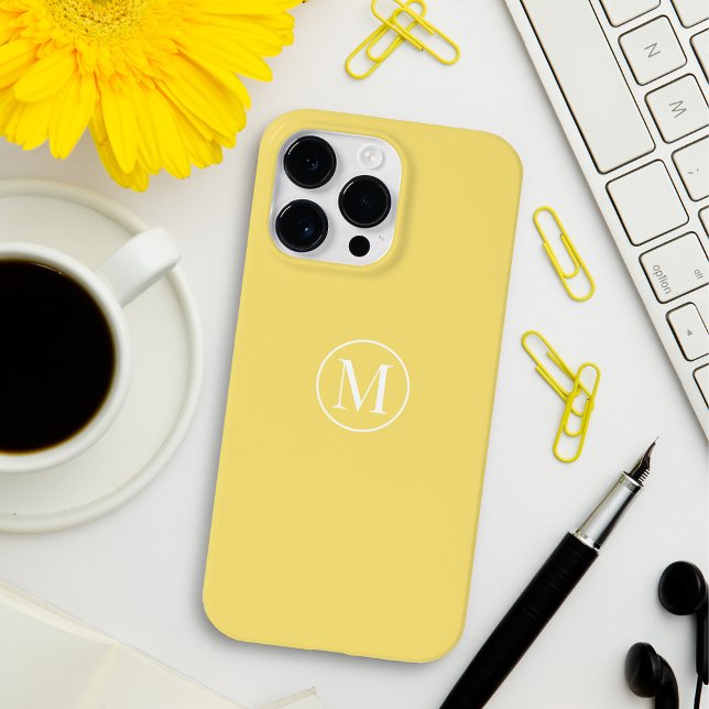 Anpassningsbar Minimal Elegant Monogram Lemon Gult (Skapare uppladdad)