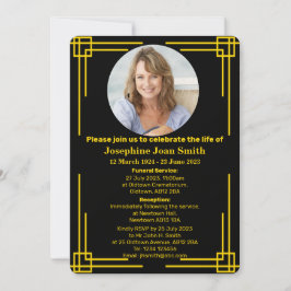 Anpassningsbar Minimalist Art Deco Ram Inbjudningar