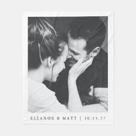 Anpassningsbar Minimalist Black White par Photo Br Fleecefilt