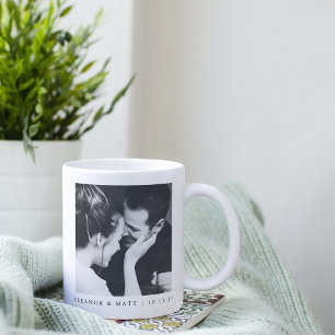 Anpassningsbar Minimalist Black White par Photo Br Kaffemugg