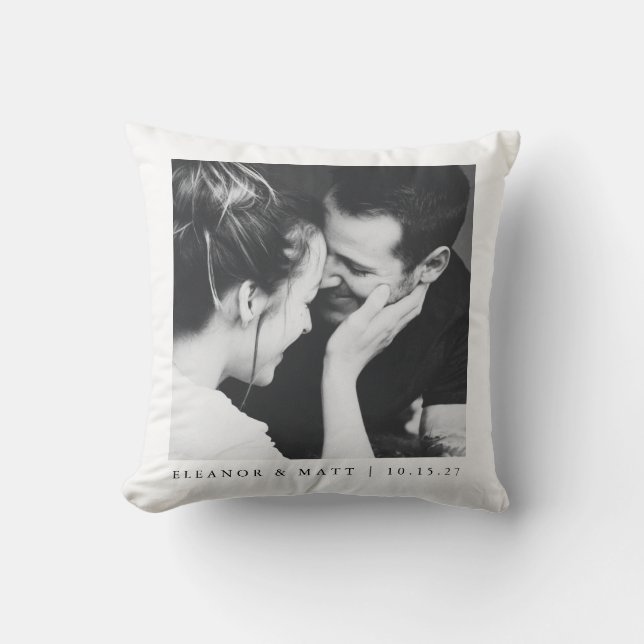 Anpassningsbar Minimalist Black White par Photo Br Kudde (Framsida)