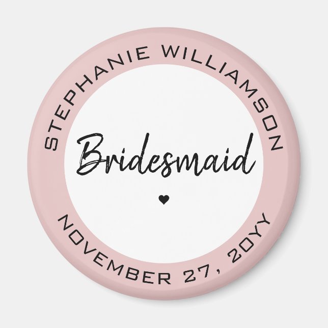 Anpassningsbar Minimalist Bridesmaid Personlig Gif Magnet (Framsidan)