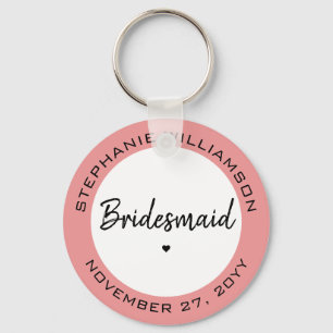 Anpassningsbar Minimalist Bridesmaid Personlig Gif Nyckelring