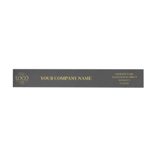 Anpassningsbar Minimalist Grått Guld Business Logo Etikettband