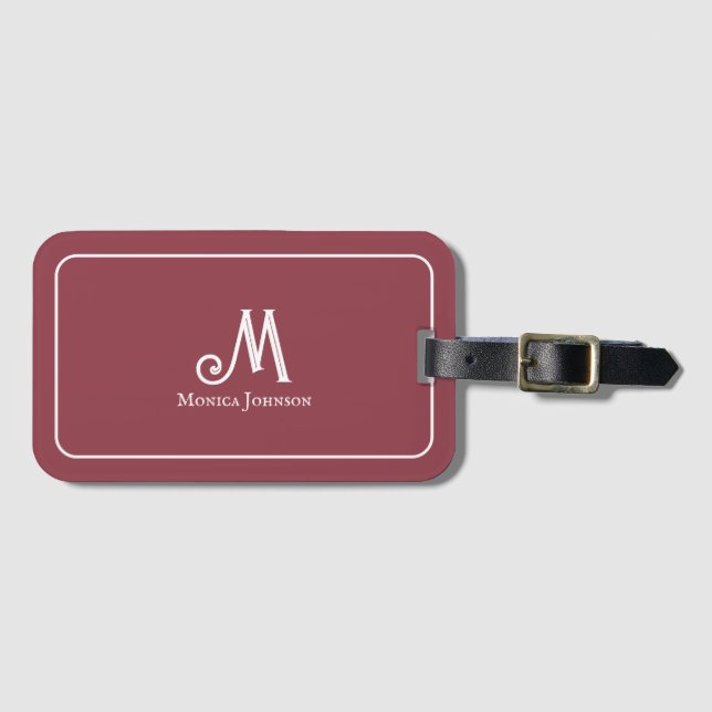 Anpassningsbar Minimalist Monogram Namn Luscious R Bagagebricka (Framsida horisontal)