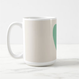 Anpassningsbar Minimalist Seafoam Grönt Mint Heart Kaffemugg