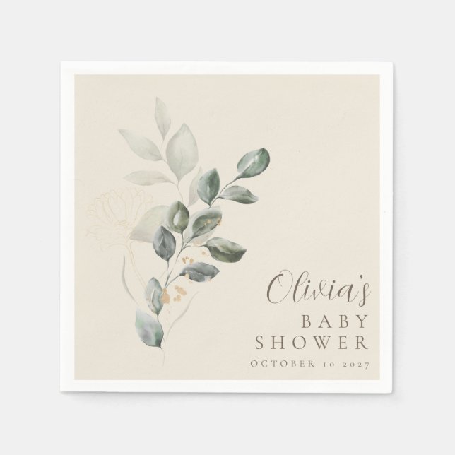 Anpassningsbar minimalistisk babystötare för Guld  Pappersservett (Framsidan)