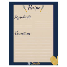 Anpassningsbar Minimalistisk blått kulinariskt rec