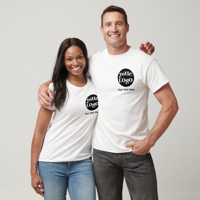 Anpassningsbar Minimalistisk Logotyp och textverks T Shirt (Unisex)