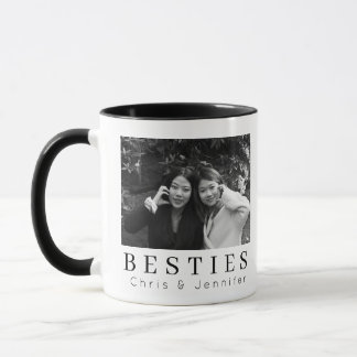 Anpassningsbar minimalistisk modern bästa vänner B Mugg