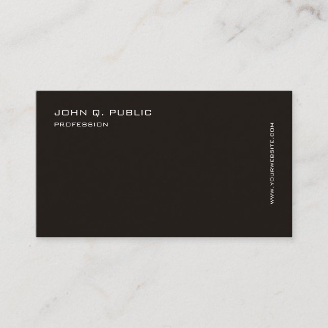 Anpassningsbar - minimalistisk, modern, svart Prof Visitkort (Framsida)
