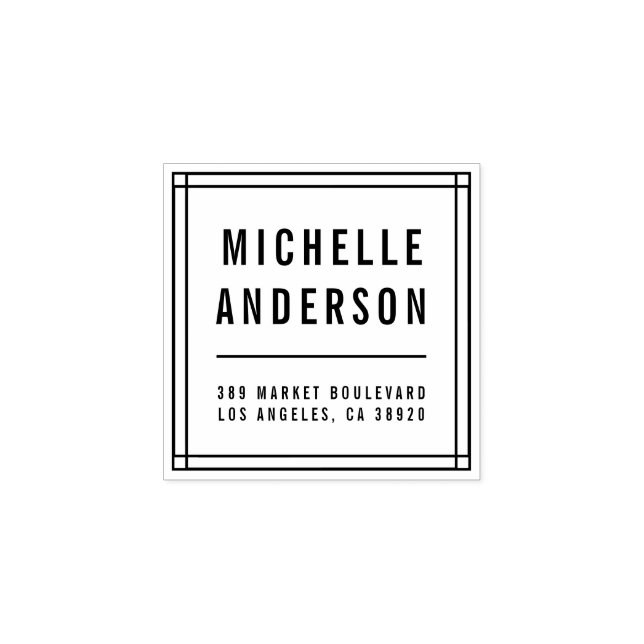 Anpassningsbar Minimalistisk Namn-typografi, Retur Stämpel (Tryck)