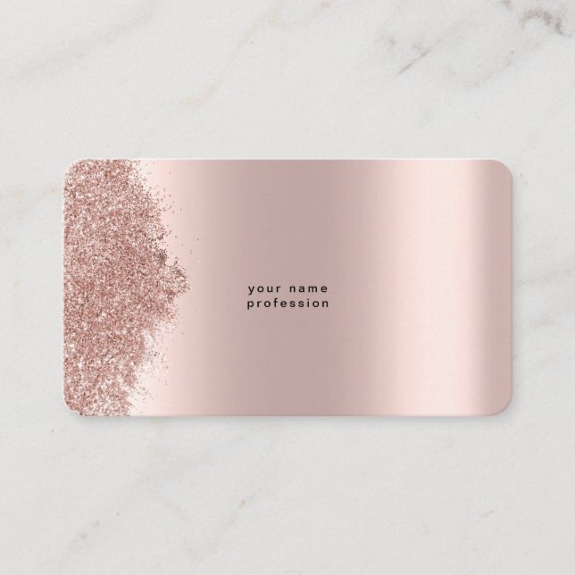 Anpassningsbar Minimalistisk Ro Guld Glitter Visitkort (Framsida)