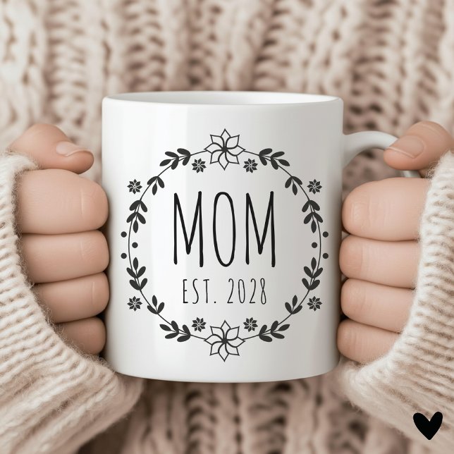 Anpassningsbar Minimalistiskt Mamma Mugg för Mor d (custom mama mug, monogram mom mug, mothers day mug, baby shower mug, new mom mug, christmas mug gift)