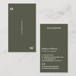 Anpassningsbar - minimalt monogram-Affärskort Visitkort