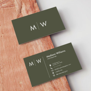 Anpassningsbar - minimalt monogram-Affärskort Visitkort