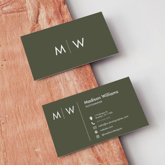 Anpassningsbar - minimalt monogram-Affärskort Visitkort (Skapare uppladdad)