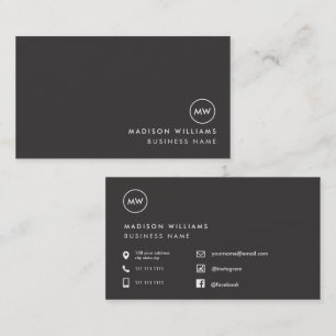 Anpassningsbar - minimalt monogram-Affärskort Visitkort