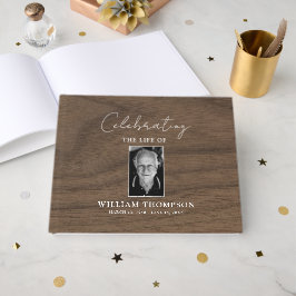 Anpassningsbar Minneshögtider för fotobegravning Gästböcker