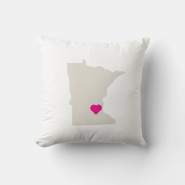 Anpassningsbar Minnesota-staten Kärlek Reversible  Kudde (Framsida)