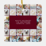 Anpassningsbar: Minsta enkla fotokollage Grid Burg Julgransprydnad Keramik<br><div class="desc">Anpassningsbar Minimal enkel Photo Collage Grid Burgundy Feminine Elegant Family jul Keramic Ornamic Ornament</div>