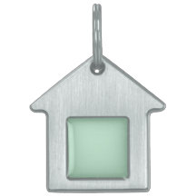 Anpassningsbar Mint Grönt House-Shaped Pet Tag