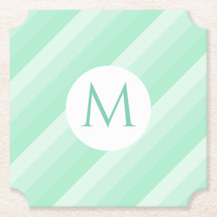 Anpassningsbar Mint Grönt Rand Trendig Modern Mono Underlägg Papper