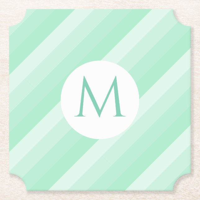 Anpassningsbar Mint Grönt Rand Trendig Modern Mono Underlägg Papper (Framsida)