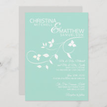 Anpassningsbar MINT Grönt Vit Löv Vine Bröllop