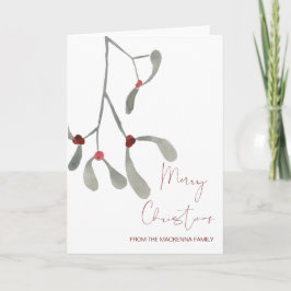 Anpassningsbar Mistletoe julhälsningskort Helgkort