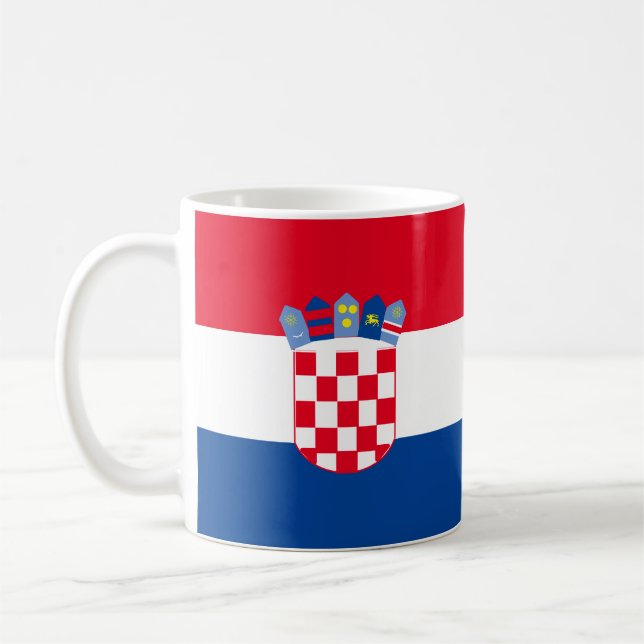 Anpassningsbar Mitt hjärta tillhör Kroatien-mugg Kaffemugg (Vänster)