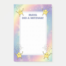 Anpassningsbar Mitzvah noterar Rainbow Confetti St Post-it Block