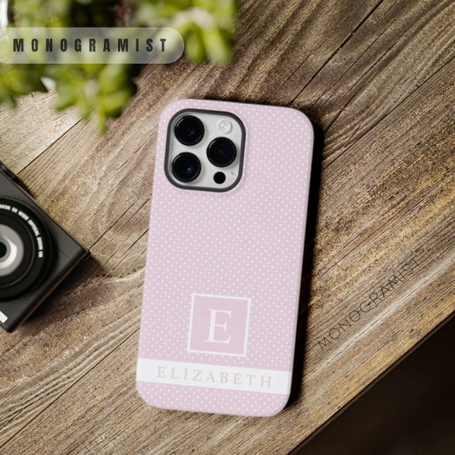 Anpassningsbar Mjuk Blek Pastel Baby White Polka D (Custom Soft Pale Pastel Baby Pink White Polka Dot Case-Mate iPhone Case)