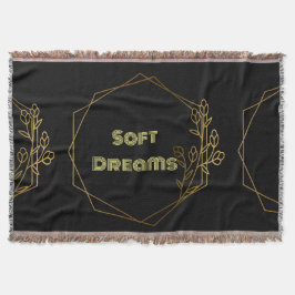 Anpassningsbar Mjuk Dreams Text namn ljusa gult Filt