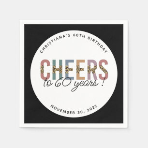 Anpassningsbar Modern 60:e Födelsedagsfestens leop Pappersservett