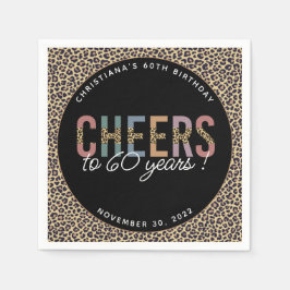 Anpassningsbar Modern 60:e Födelsedagsfestens leop Pappersservett