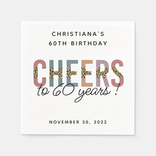 Anpassningsbar Modern 60:e födelsedagstidningen Le Pappersservett (Framsidan)