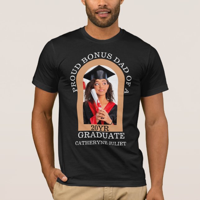 Anpassningsbar Modern Arch-fotobonus pappa student T Shirt (Framsida)