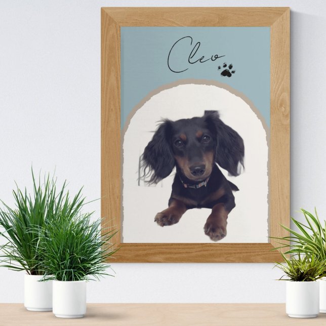 Anpassningsbar Modern Arch Pet Porträtt Art-utskri Fototryck (Celebrate your pet with this custom pet portrait! )