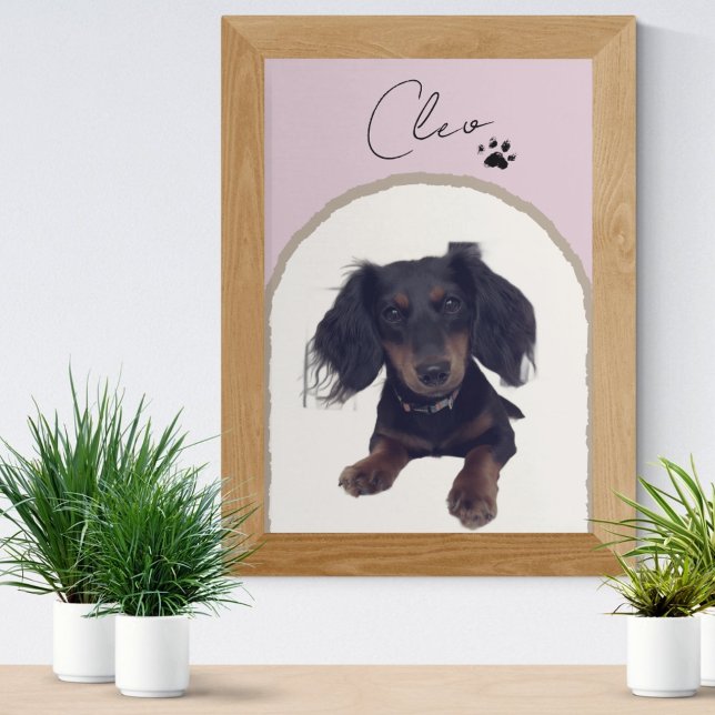 Anpassningsbar Modern Arch Pet Porträtt Art-utskri Fototryck (Celebrate your pet with this custom pet portrait! )