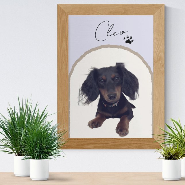 Anpassningsbar Modern Arch Pet Porträtt Art-utskri Fototryck (Celebrate your pet with this custom pet portrait! )