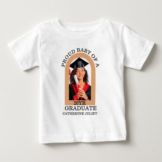 Anpassningsbar Modern Arch Photo stolt baby studen T Shirt (Framsida)