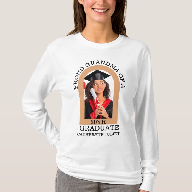 Anpassningsbar Modern Arch Photo stolt morma stude T Shirt (Framsida)