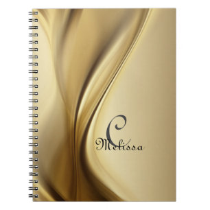 Anpassningsbar Modern bärbara datorn Guld Monogram Anteckningsbok