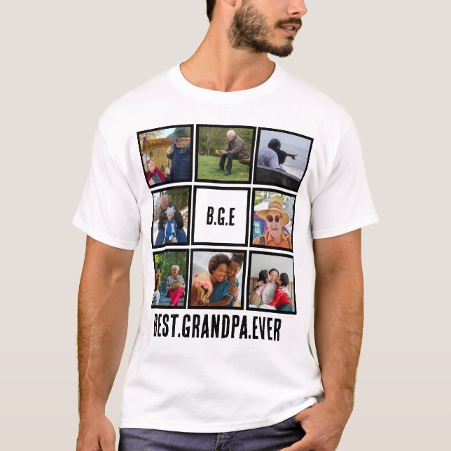 Anpassningsbar Modern Bästa farfar någonsin, 8 fot T Shirt (Framsida)