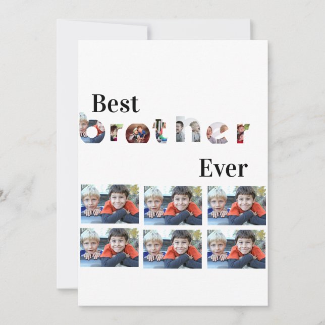 Anpassningsbar Modern Best Brother någonsin 13 Pho Inbjudningar (Framsida)