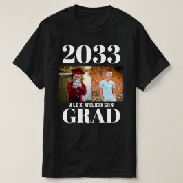 ANPASSNINGSBAR Modern Big Bold Script 2 Photo Stud T Shirt