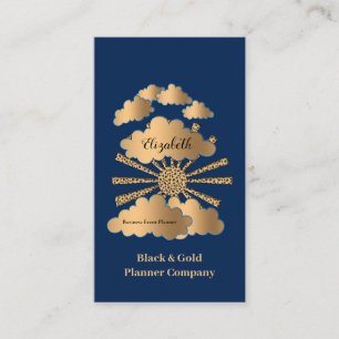 Anpassningsbar Modern Black Guld Blue Business Cor Visitkort